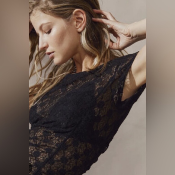 NWOT Free People Keep It Simple lace sheer top size XS - Picture 2 of 5